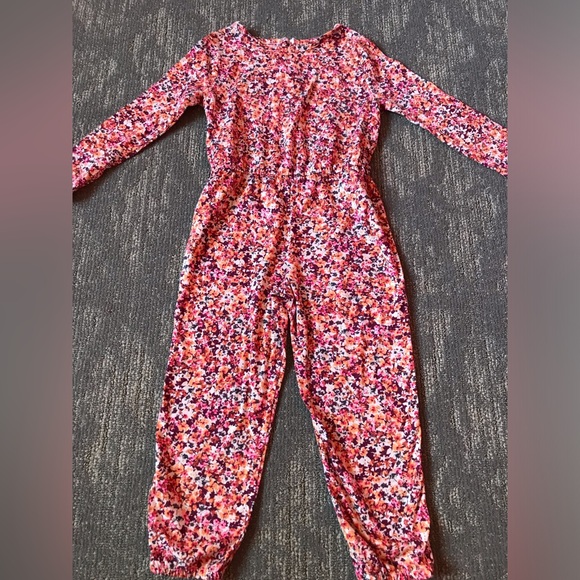 EUC, Old Navy Toddler Girl Floral cotton jumpsuit size 4T - Picture 2 of 13